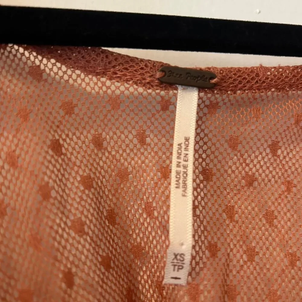 Free-people Women's Pink and Orange Blouse